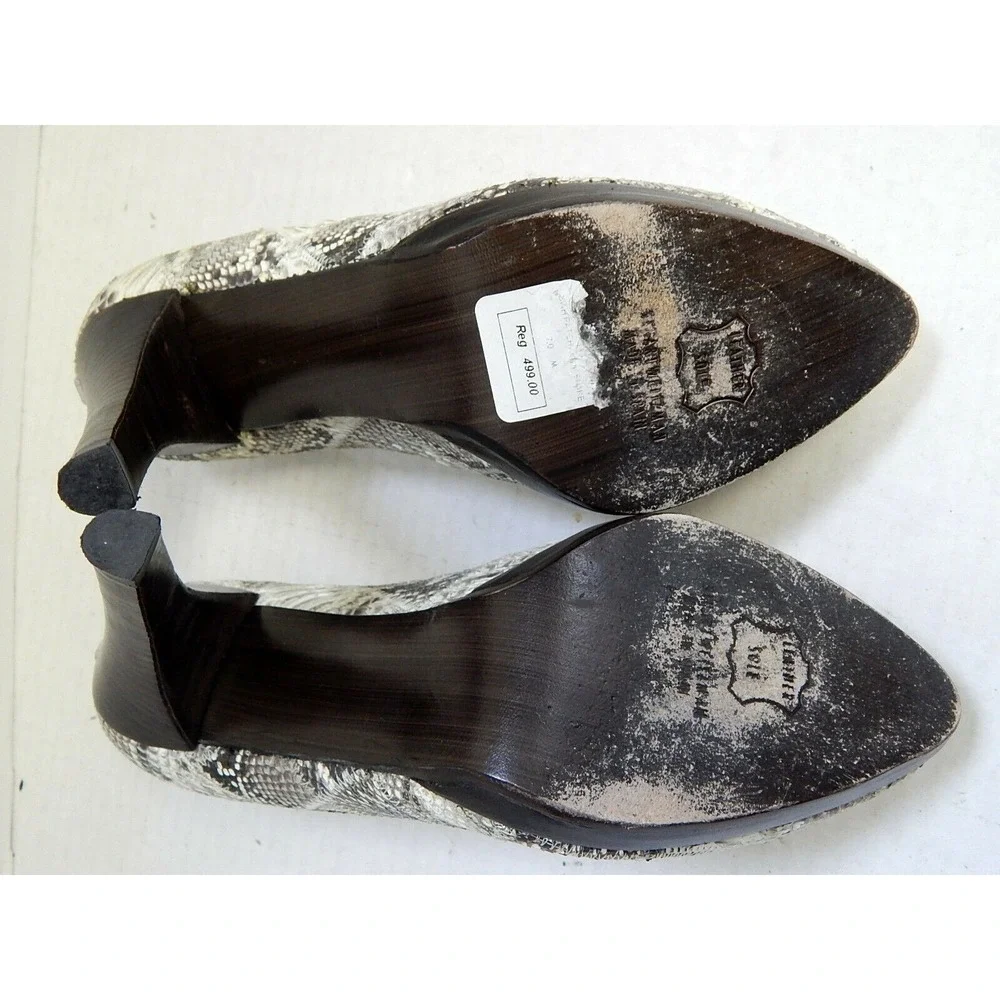 Stuart Weitzman Python‎ Snake Leather Multi Metallic Platform Pumps 7 M - Picture 6 of 6